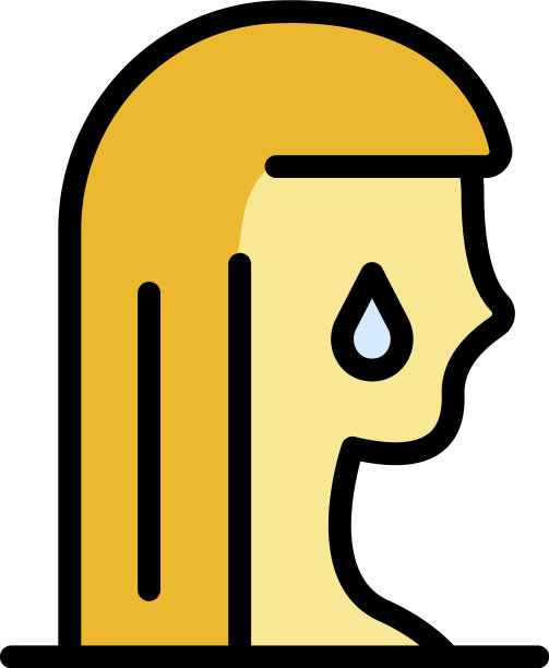 哭泣的女人图标颜色轮廓图片下载