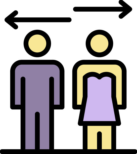 关系离婚图标颜色轮廓图片下载