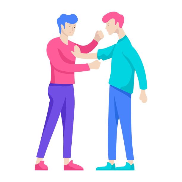 吵架推搡动手打架素材图片下载