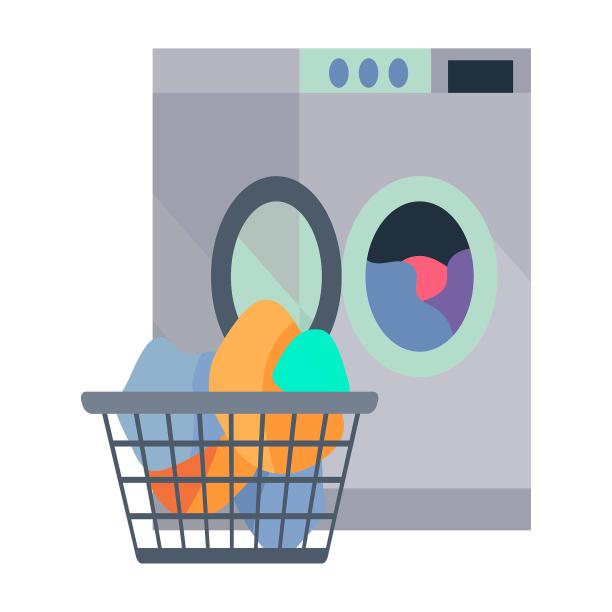 家电洗衣机洗衣服装衣服清洗卫生卡通图片下载
