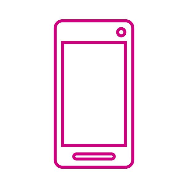 手机红色线性图标icon简约卡通图片下载