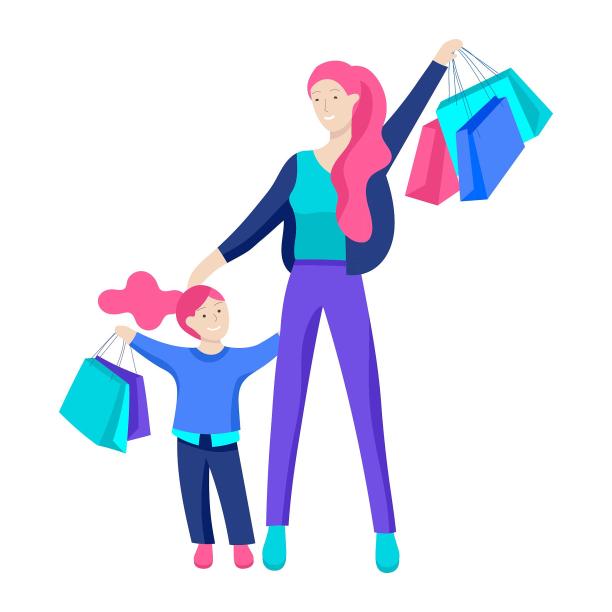 母女购物买东西素材图片下载