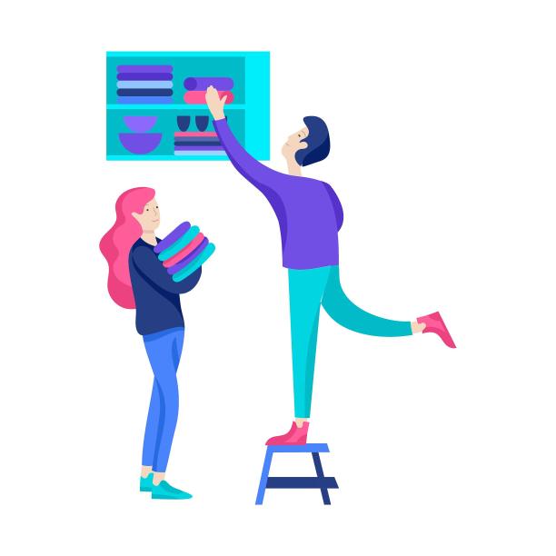 男女凳子文件柜放文件拿文件素材图片下载