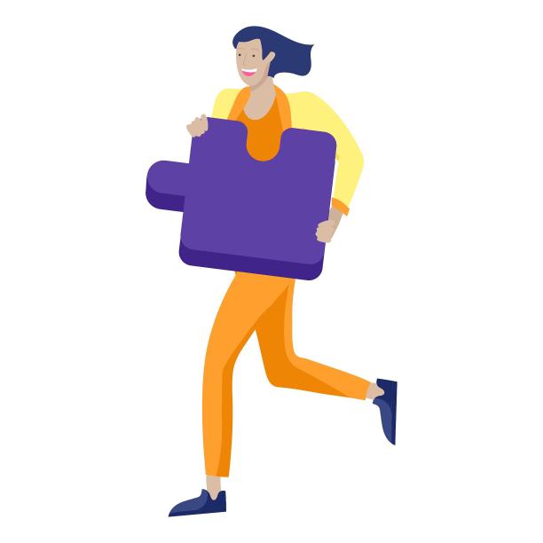 男性拼图奔跑合作素材图片下载