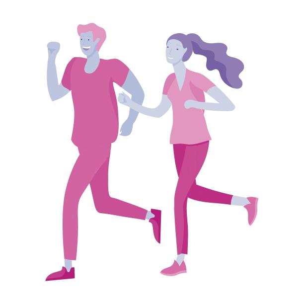 跑步运动情侣运动员卡通图片下载