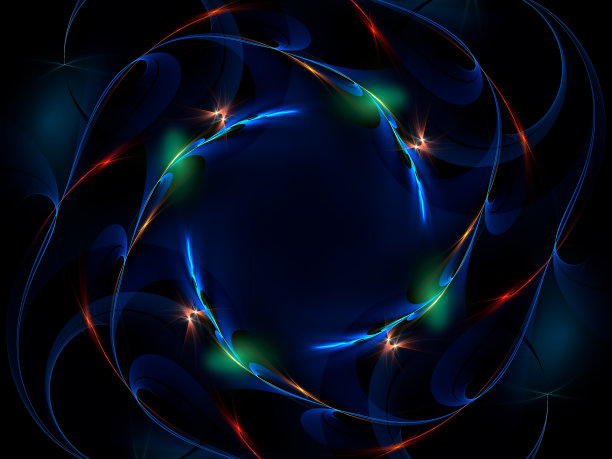 抽象的花环形式的螺旋-三维插图图片下载