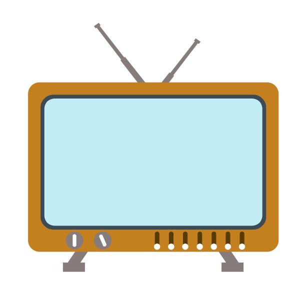 电视老式卡通橙色天线图片下载