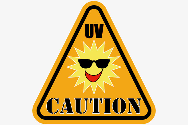 紫外线警告三角形标志图片下载
