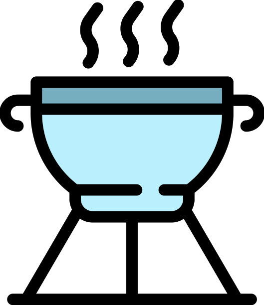 野营准备食物图标颜色轮廓图片下载