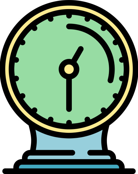 桌面台钟图标颜色轮廓图片下载