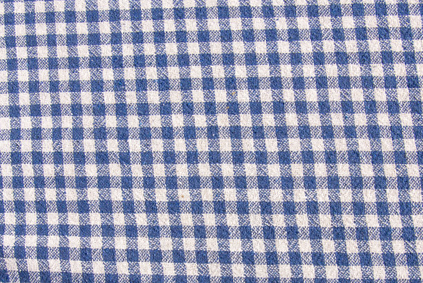 一块蓝色和白色的带圆点的格子布。适合背景的图像图片下载