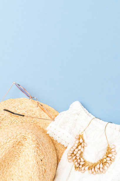 夏季女装。俯视图图片下载