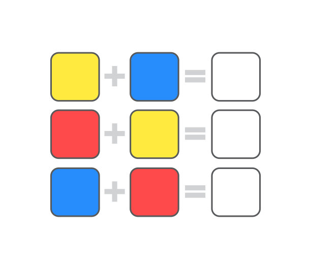 游戏对孩子。颜色混合。彩色图标设置图片下载