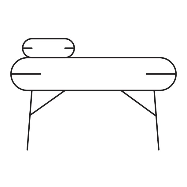 按摩床桌Spa放松矢量。图片下载