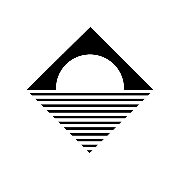 太阳和波浪几何图标孤立在白色背景图片下载