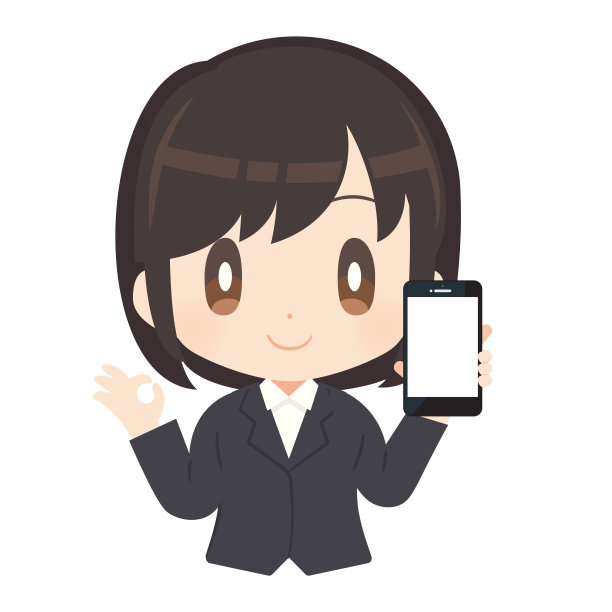 女性智能手机|商业|西装|插图图片下载