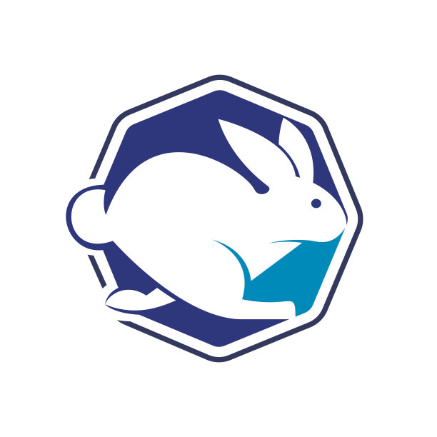 兔子跑矢量标志设计。图片下载