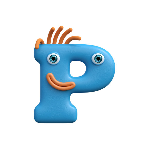 由有趣微笑的卡通人物组成的字母孤立在白色背景上。图片下载