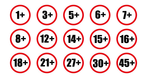 成人内容图标设置。插图向量图片下载