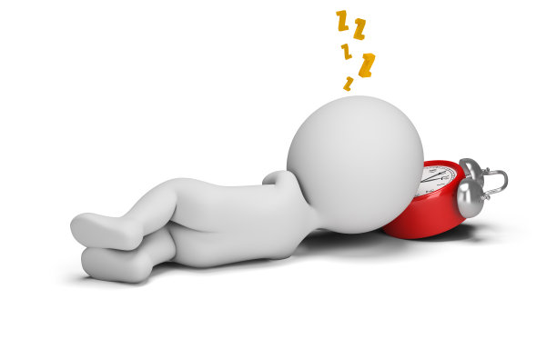 3d小人-睡在闹钟上图片下载