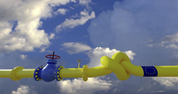 天然气管道，欧洲天然气危机，天然气能源站设备3D渲染图片下载