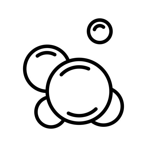 气泡平线图标。肥皂泡沫，氧气泡沫，汽水矢量标志。轮廓标志的移动概念和网页设计，商店图片下载