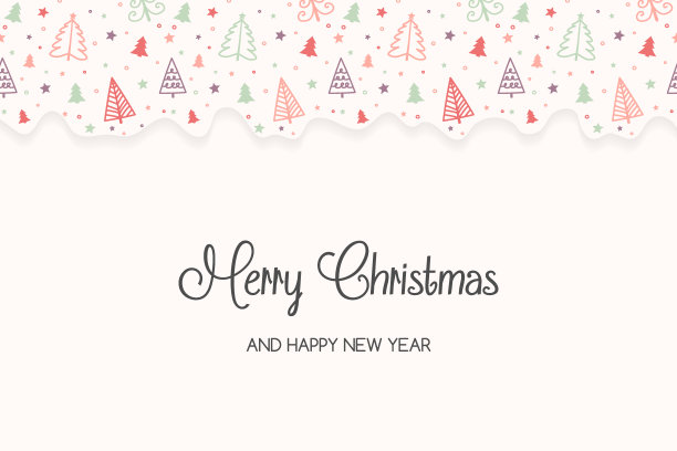 有圣诞树和祝福的贺卡。向量图片下载