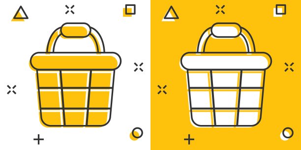 添加到购物车图标漫画风格。购物卡通向量插图白色孤立的背景。篮溅效果经营理念。图片下载
