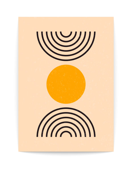 抽象的当代中期海报。现代的几何形状，波西米亚极简主义的背景。矢量图图片下载