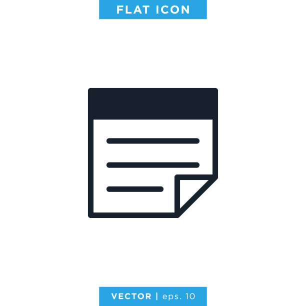 记事本图标矢量图例设计模板。图片下载