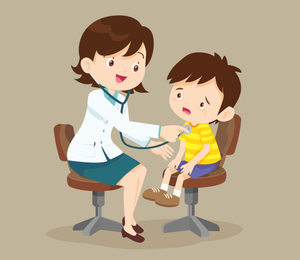 医生正在给一个小女孩看病图片下载