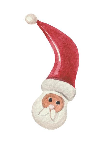 水彩圣诞老人图片下载