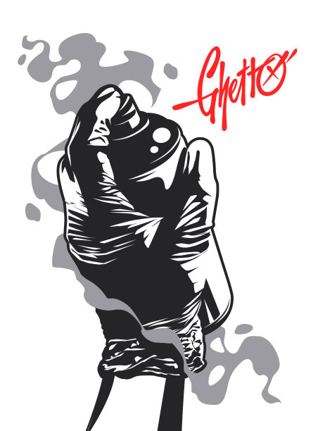 手与气溶胶罐矢量艺术图片下载