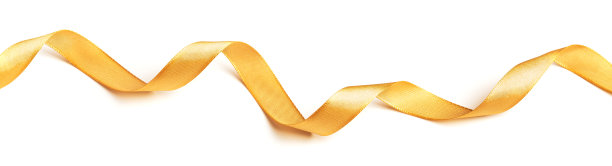 卷曲的金色丝带孤立在白色背景上。图片下载