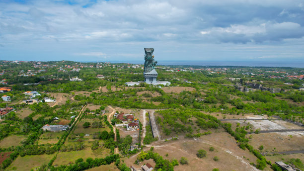 巴厘岛，GWK - Garuda Wisnu Kencana雕像的鸟瞰图。登巴萨,印度尼西亚图片下载