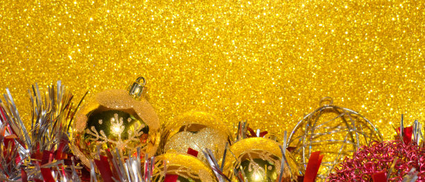 圣诞装饰的金色和红色调图片下载