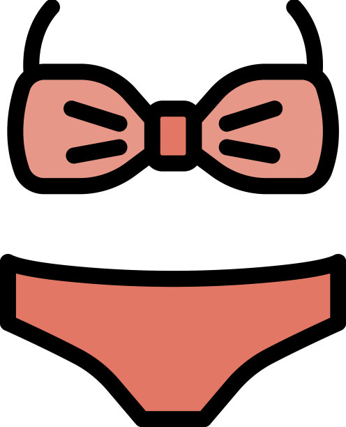 复古泳装图标颜色轮廓图片下载