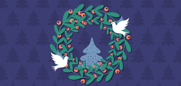 卡通风圣诞节通用背景素材图片