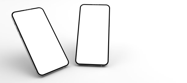 3D效果图智能手机白屏幕白地板，手机躺在地上。智能手机白屏可用于商业广告，隔离白屏背景。图片下载