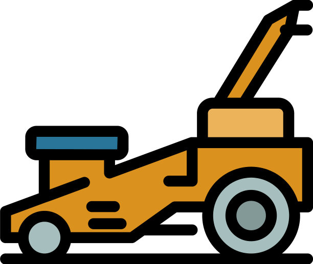 汽油割草机图标颜色轮廓图片下载