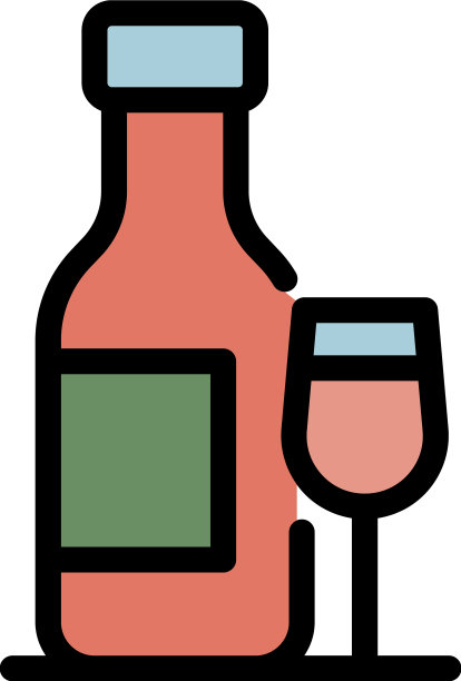 酒瓶图标颜色轮廓图片下载