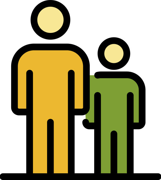 家庭责任图标颜色轮廓图片下载