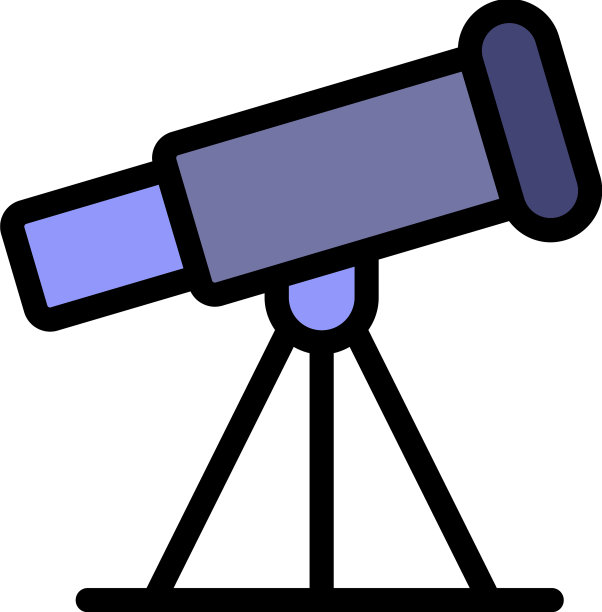 太空望远镜图标颜色轮廓图片下载