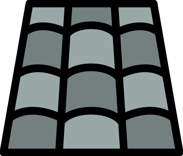 矩形屋顶瓦片图标颜色轮廓图片下载