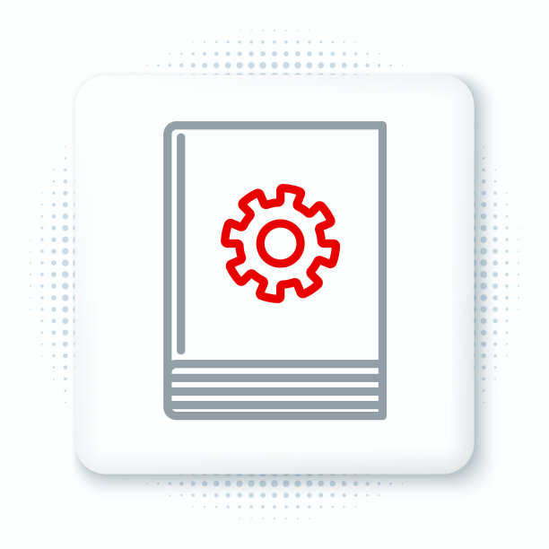 线用户手册图标隔离在白色背景图片下载