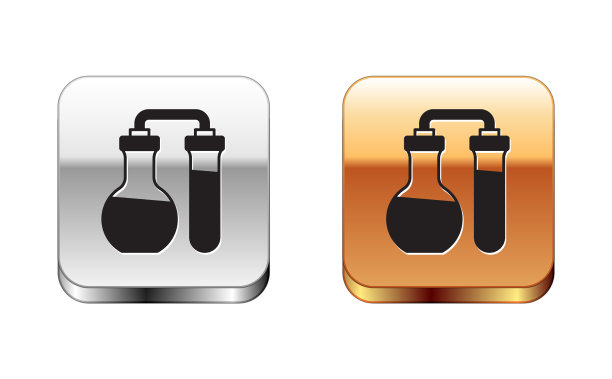 黑色试管和烧瓶化学实验室测试图片下载