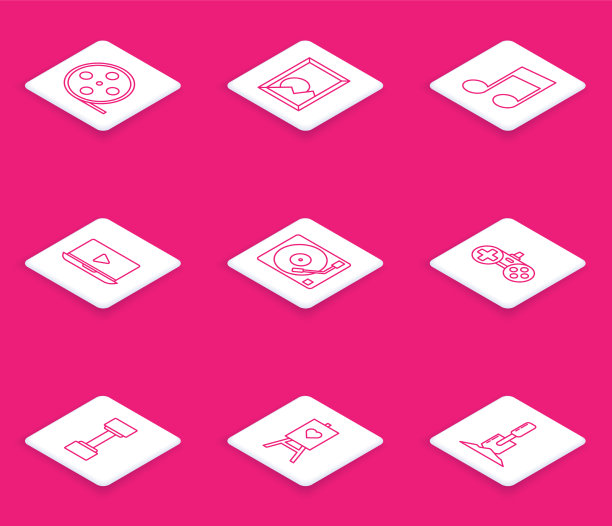 集线胶片卷轴画面风景音乐音符图片下载