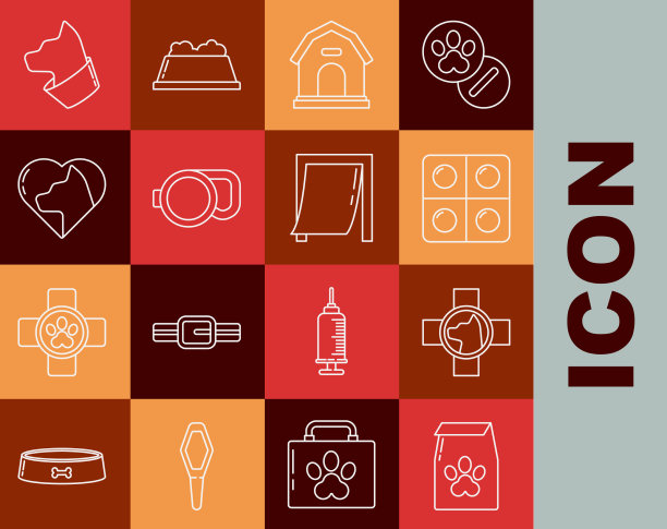 为宠物兽医诊所设置食品线袋图片下载