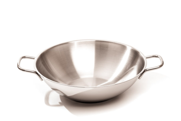 不锈钢vogg潘隔离在白色的背景图片下载