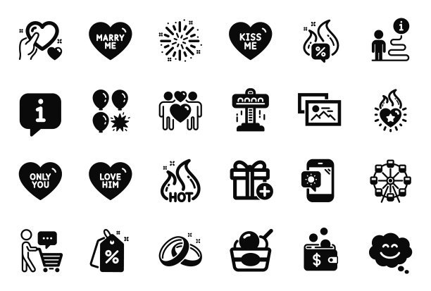 与烟花有关的节日图标集图片下载